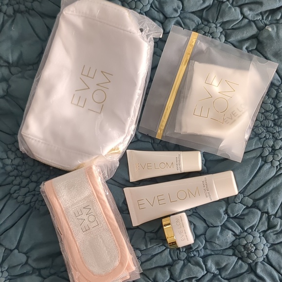 Evelom bundle Radiance Essential Set rescue mask moisture cream cleanser bag NEW - Picture 1 of 3